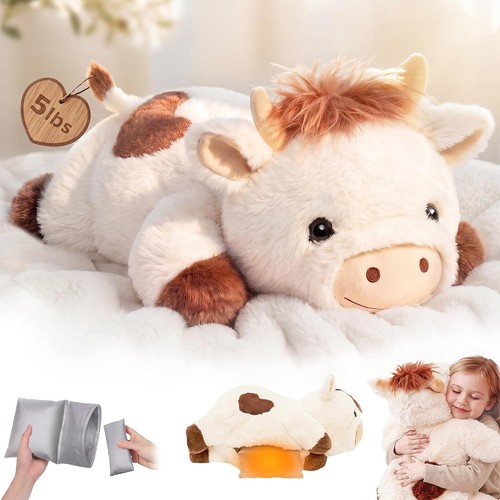 Weighted teddy cow plush - plush,, heat
