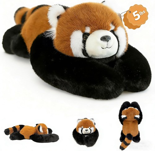 Weighted red panda stuffed - red,