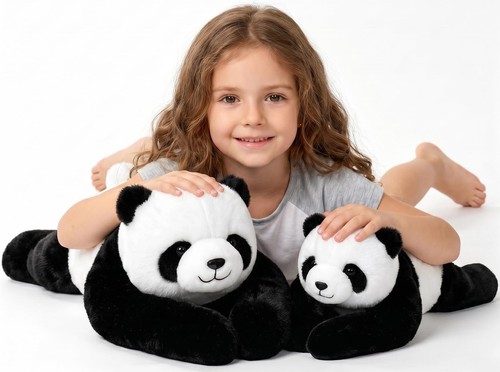 Fuhsy weighted panda plush toy - plush,
